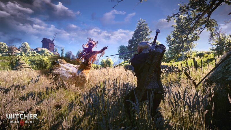 Geralt Fighting a Monster — Green