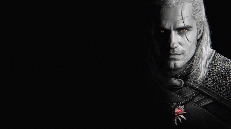 Geralt of Rivia — Black, Dramatic, Digital Art, Chainmail