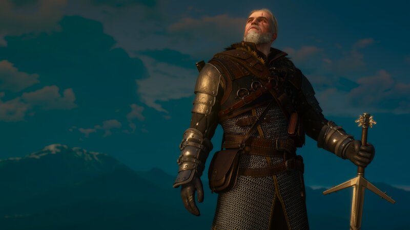 Geralt of Rivia — Blue, Dramatic, Sunset
