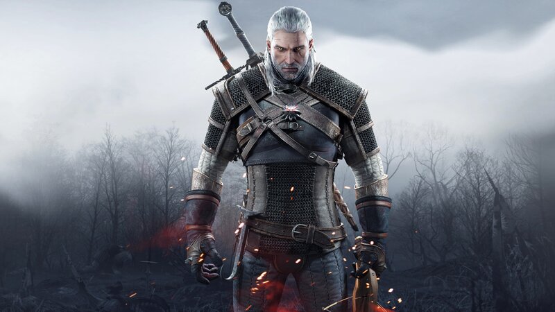 Geralt of Rivia — Gray, Dramatic, Winter, 3d Render