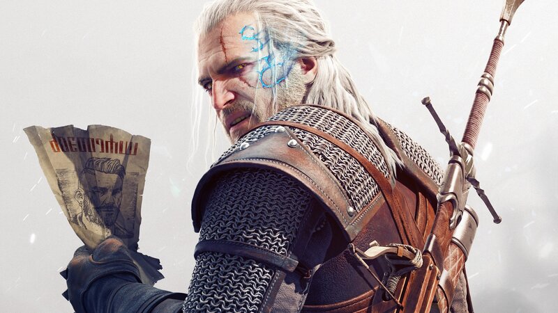 Geralt of Rivia — Gray, Dramatic, Winter, Digital Art