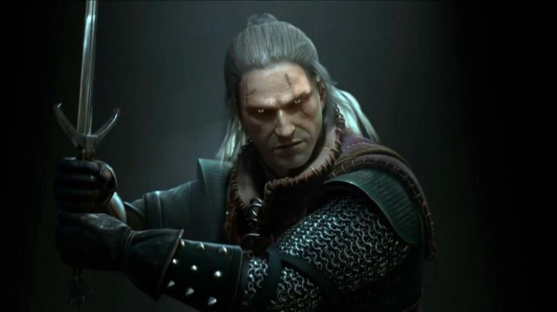 Geralt of Rivia holding a sword