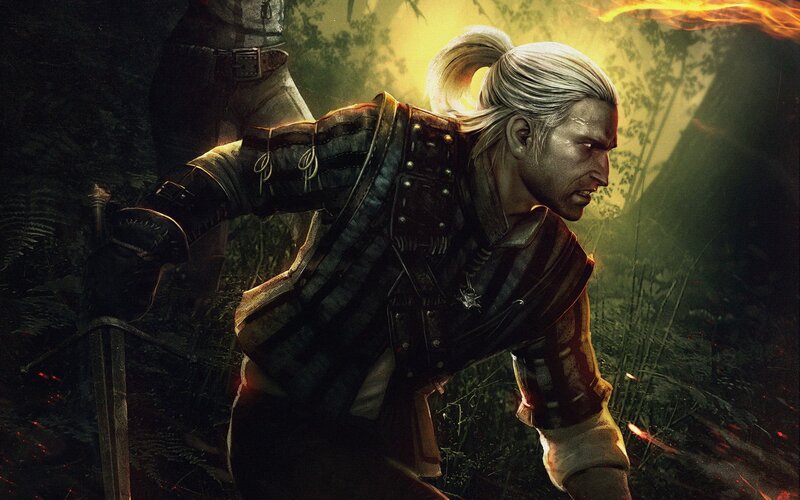 Geralt of Rivia in a forest