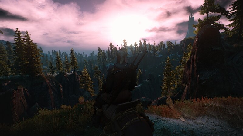 Geralt of Rivia on Horse — Purple