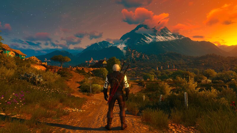 Geralt of Rivia — Orange, Dramatic, Sunset