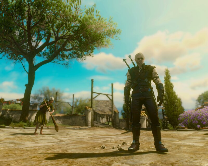 Geralt of Rivia Standing — Blue, Serene