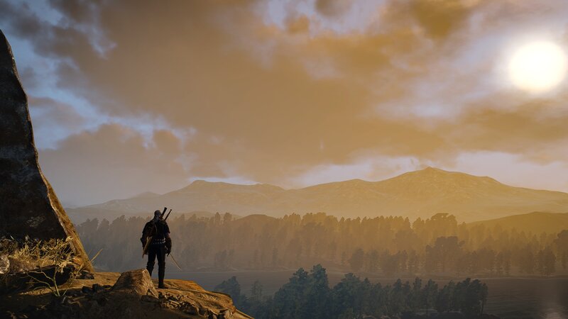Geralt of Rivia Standing — Orange, Serene