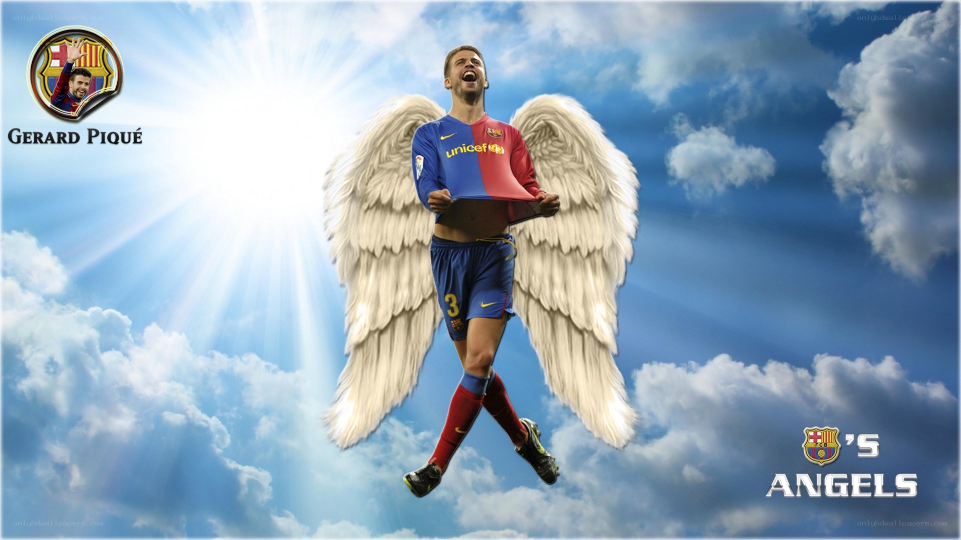 Gerard Pique as an angel