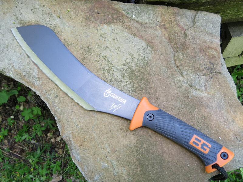 Gerber Machete on Rock