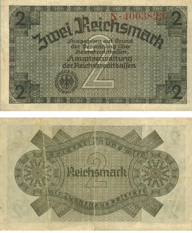 German 2 Reichsmark banknote