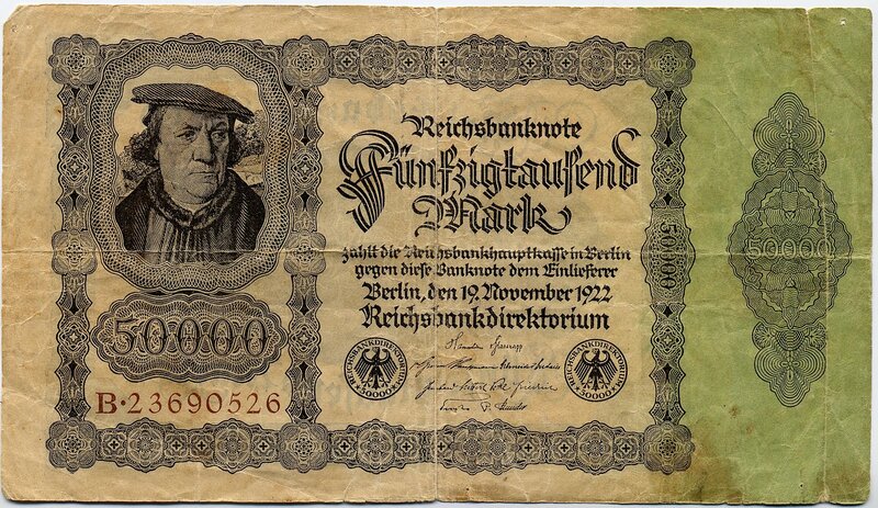 German 50,000 Mark banknote
