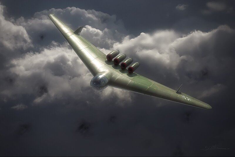 German aircraft in cloudy sky