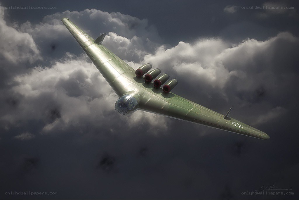 German aircraft in cloudy sky