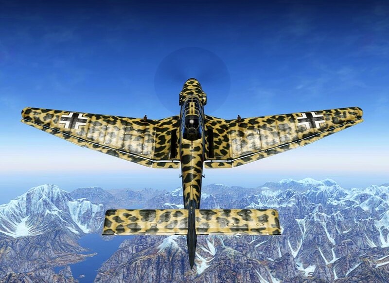 German Aircraft in Flight — Blue, Dramatic