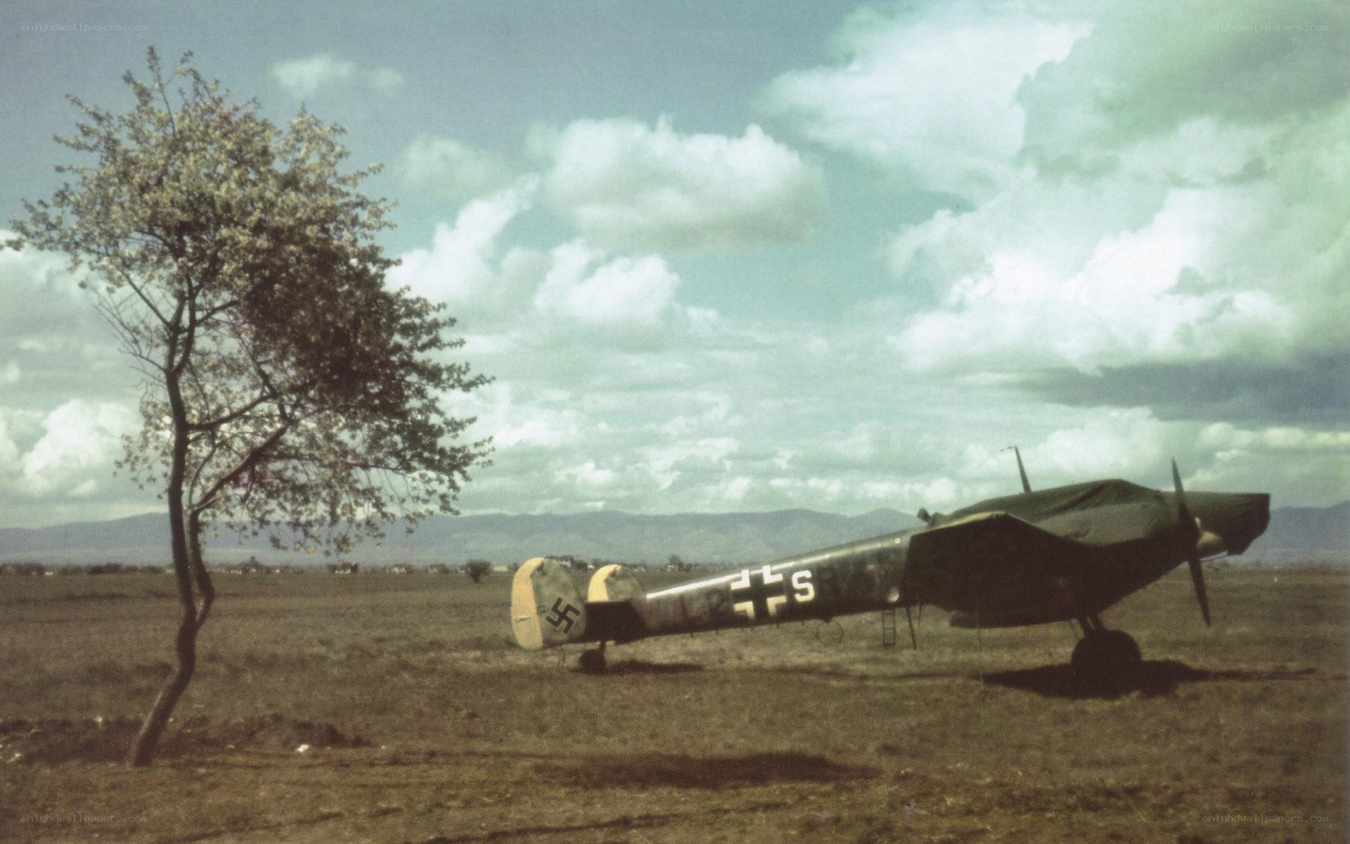 German aircraft on a field