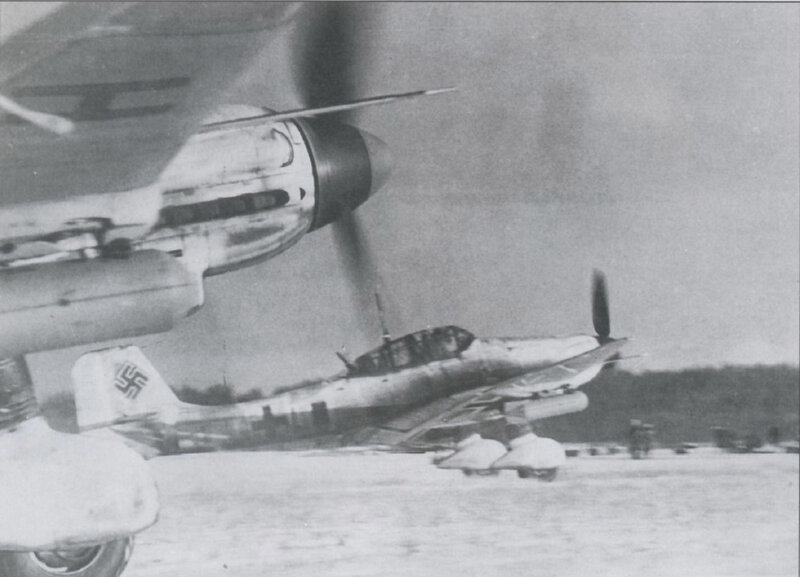 German aircraft on snowy airfield