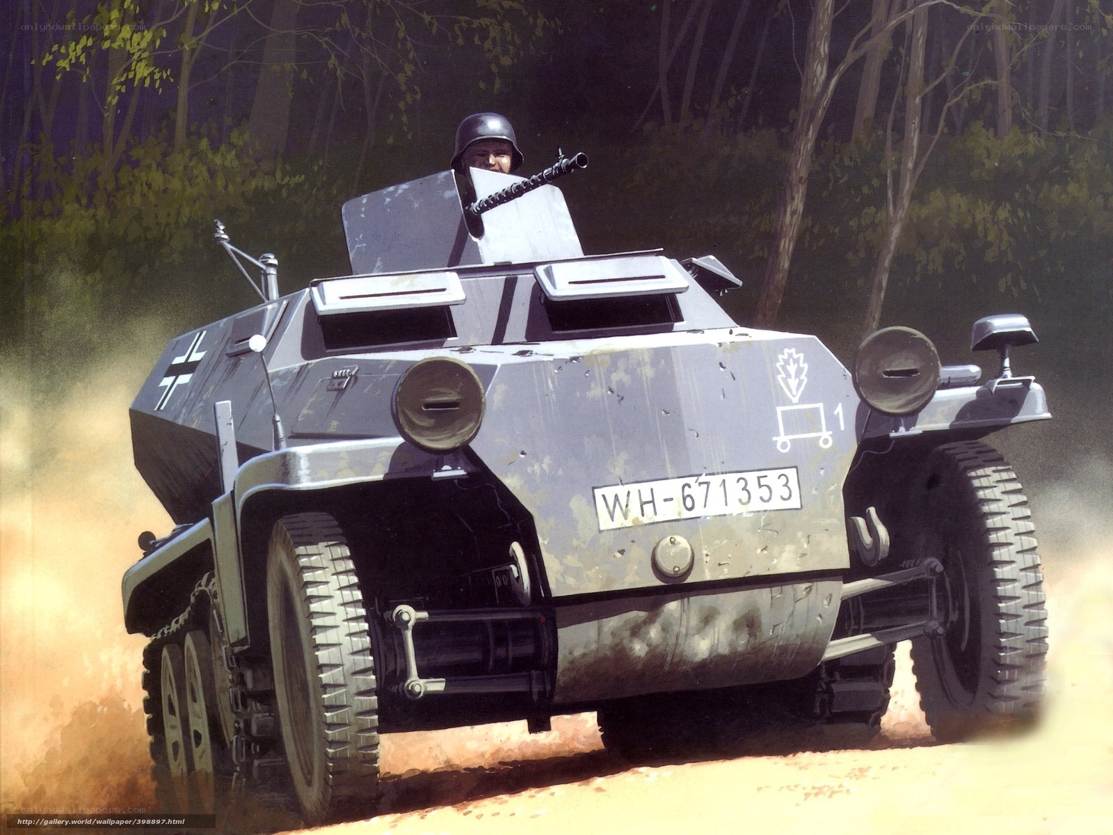 German armored car in forest