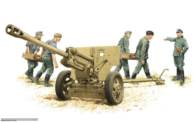 German artillery crew in action