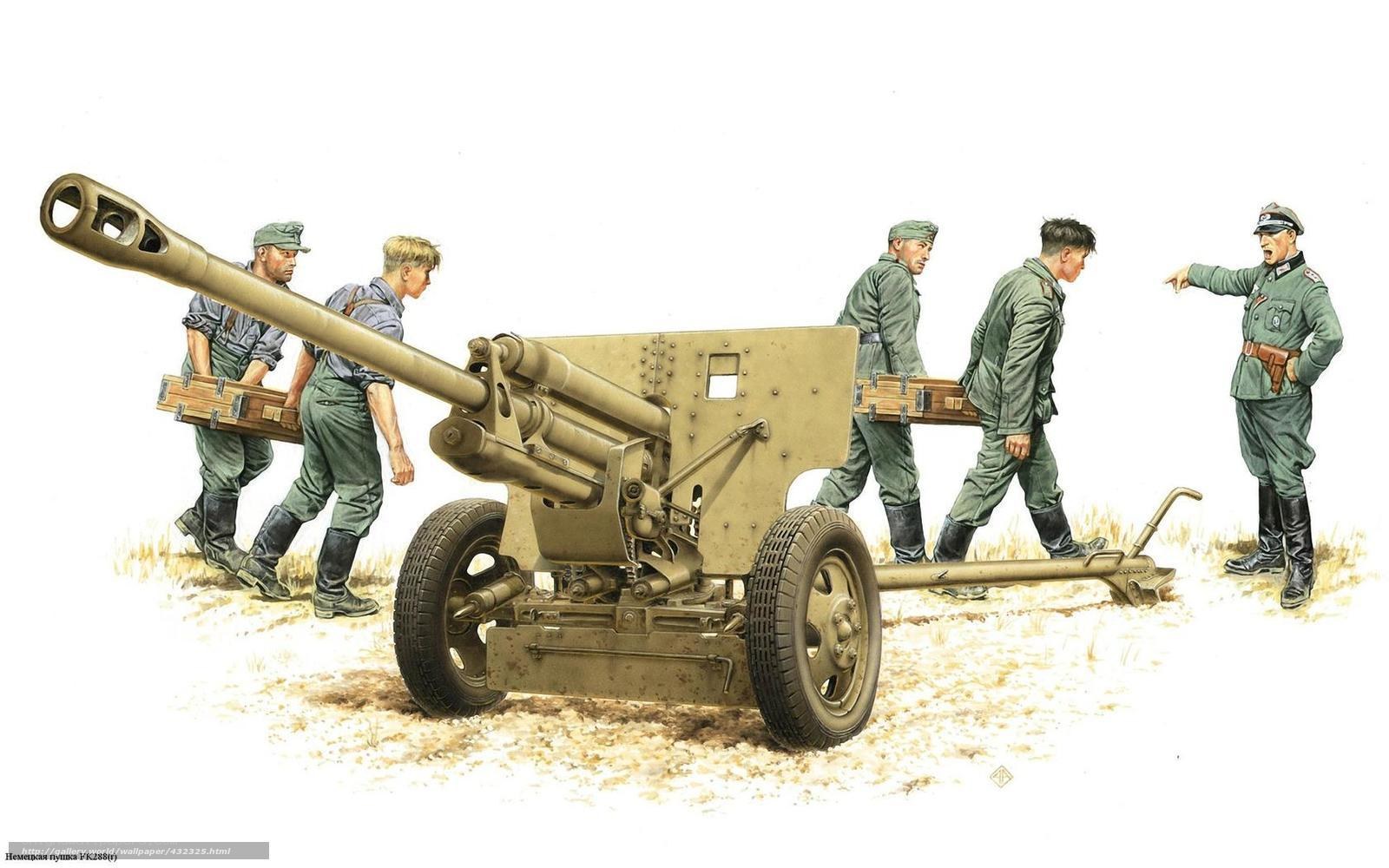 German artillery crew in action