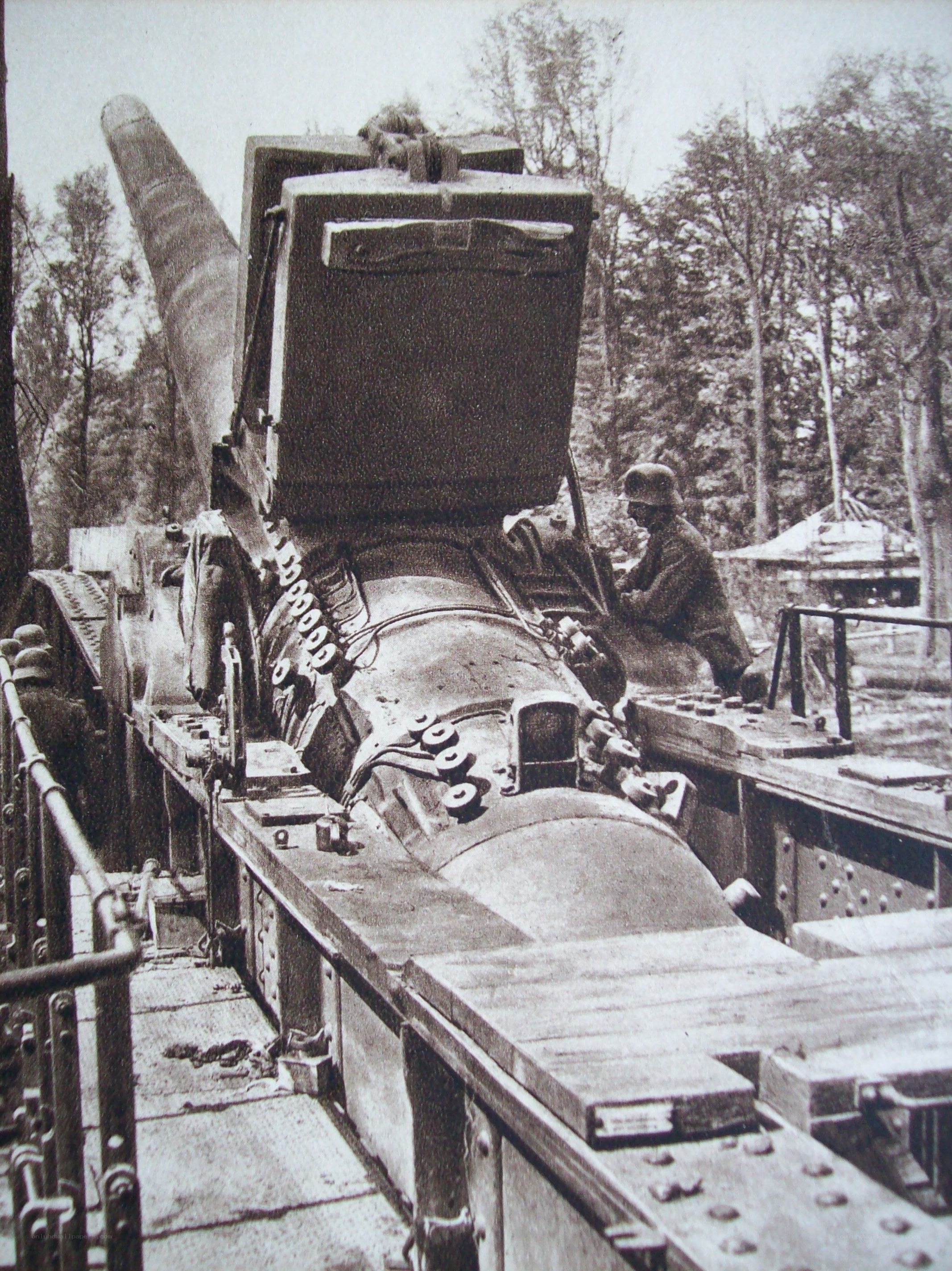German artillery piece on rail
