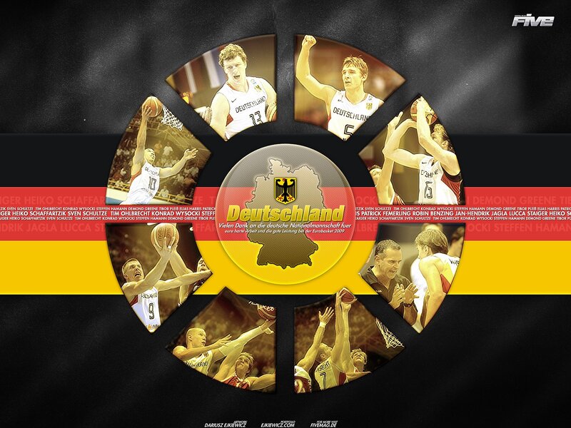 German basketball team collage