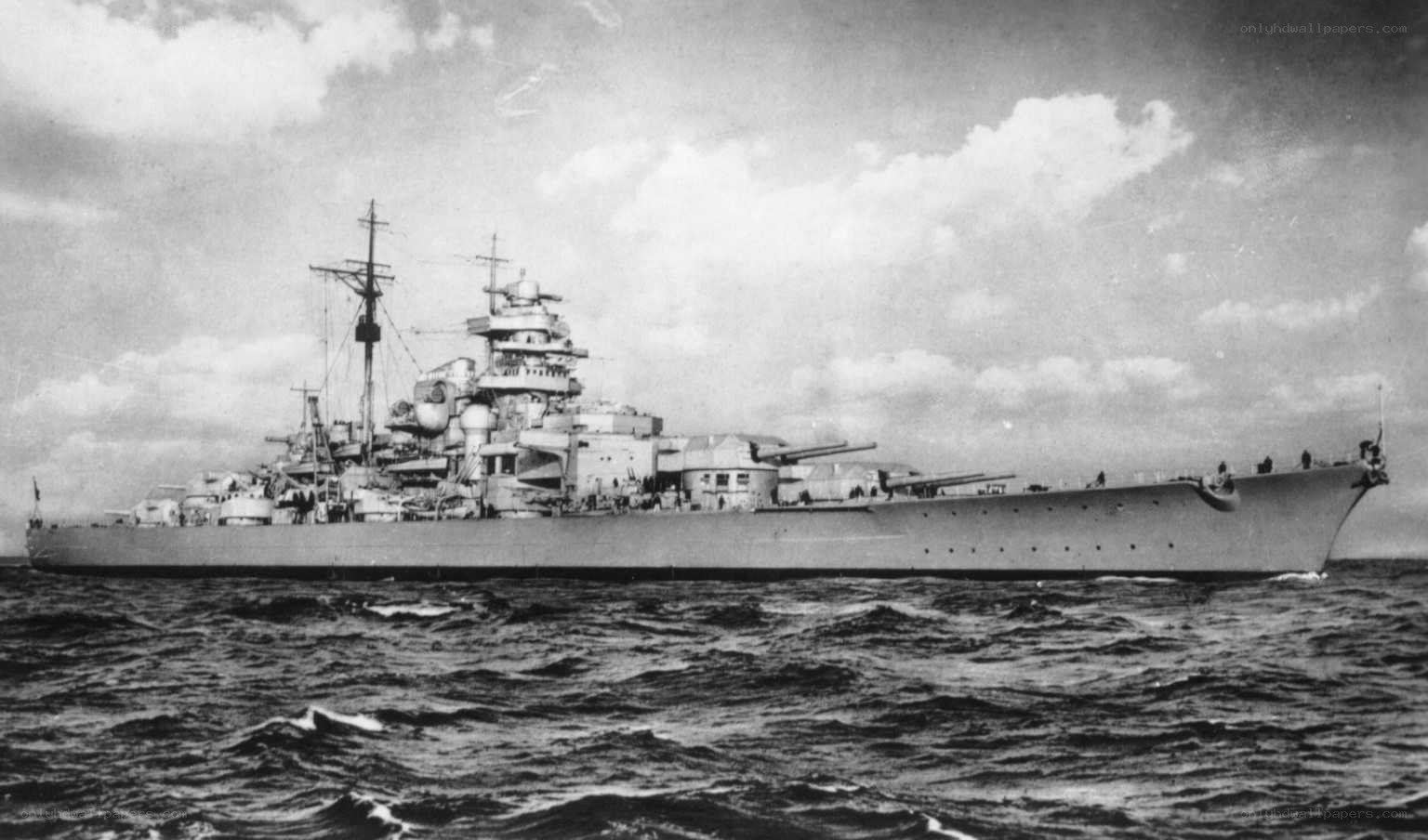 German battleship at sea