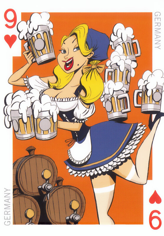 German Beer Maid Card