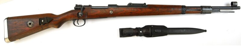 German bolt-action rifle with bayonet
