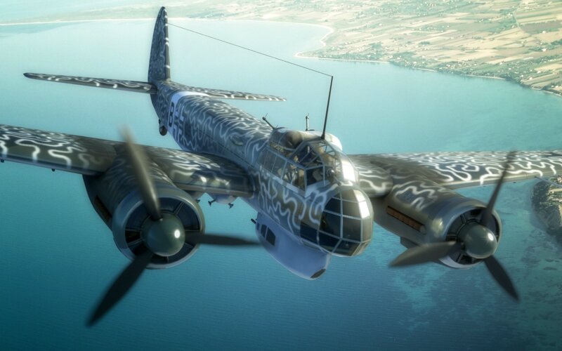 German Bomber Aircraft — Blue, Calm
