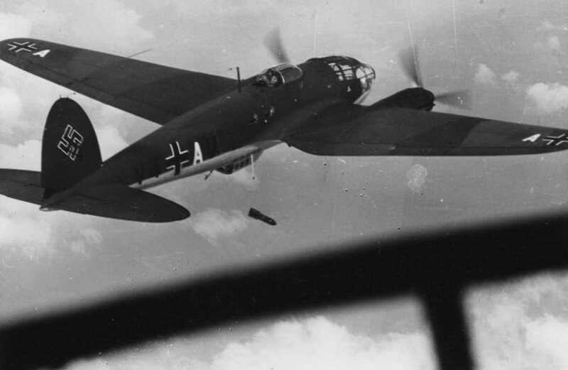German bomber dropping a bomb