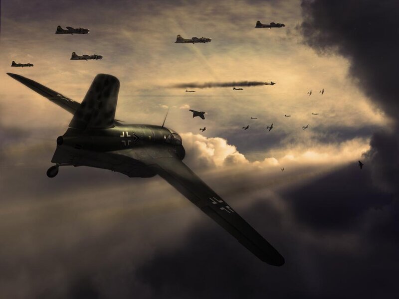 German Bomber Formation — Gray