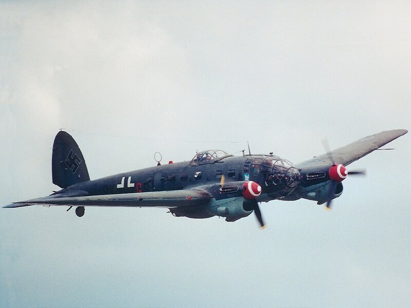 German bomber in flight
