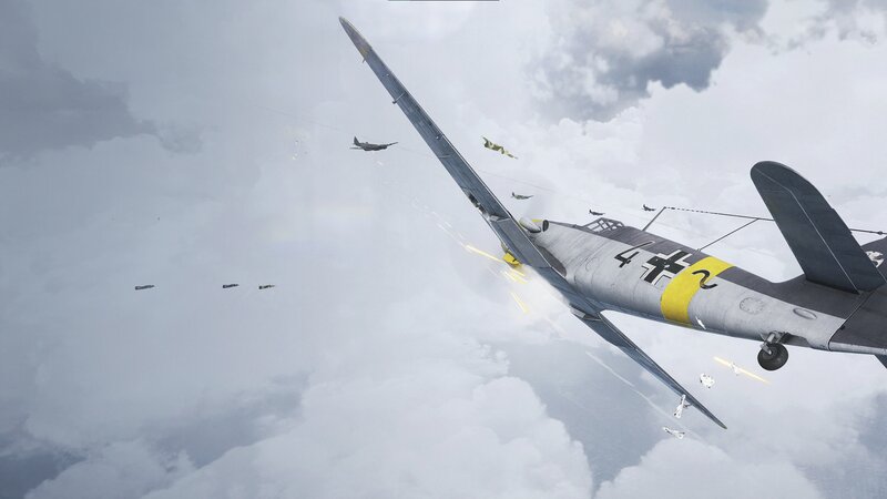German Bomber in Flight — Gray