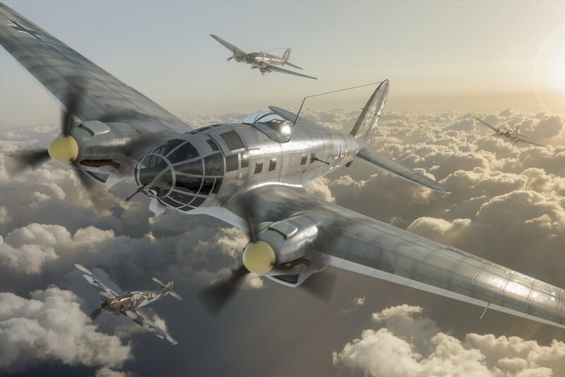 German Bombers in Flight — Silver