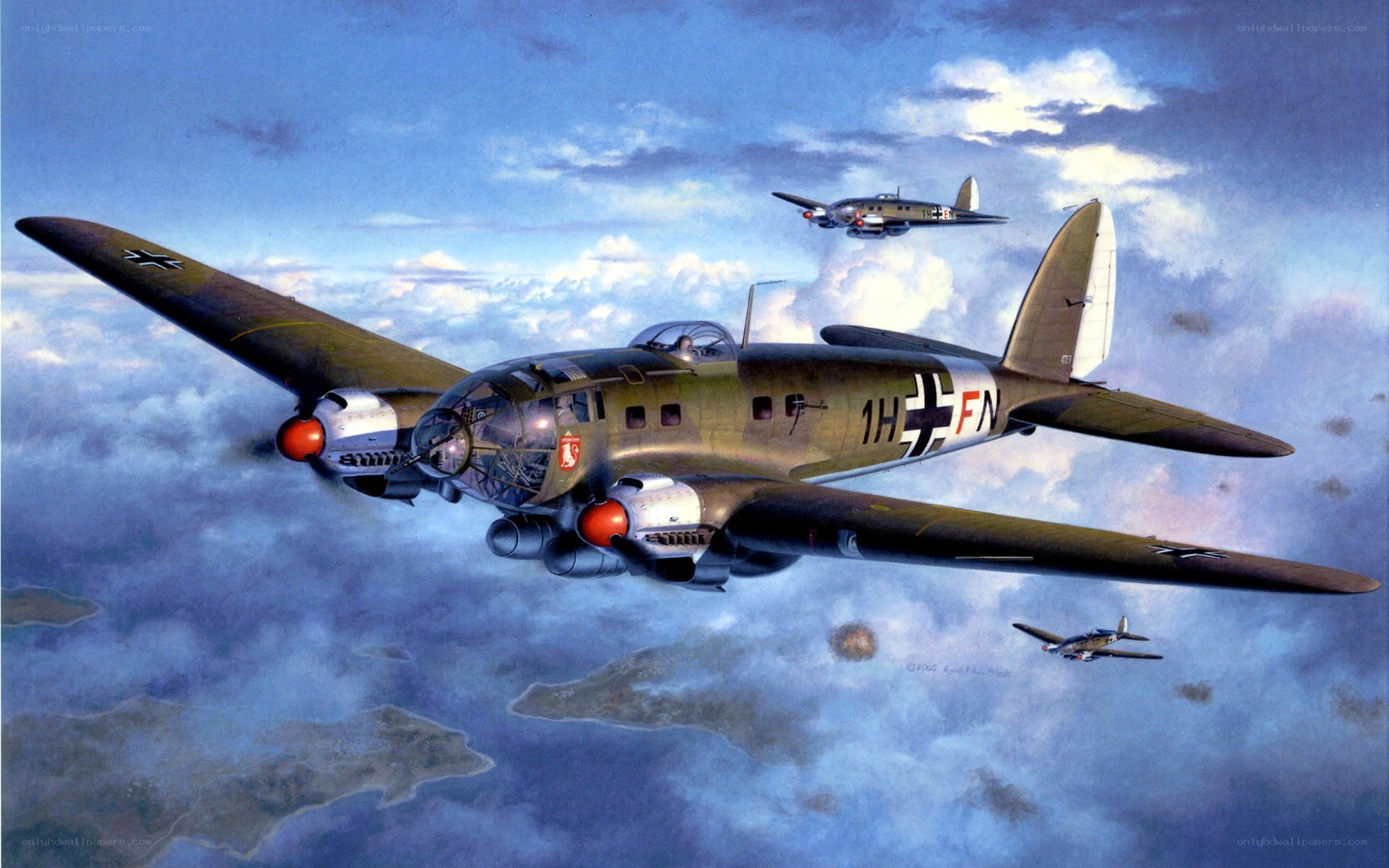 German bombers in flight