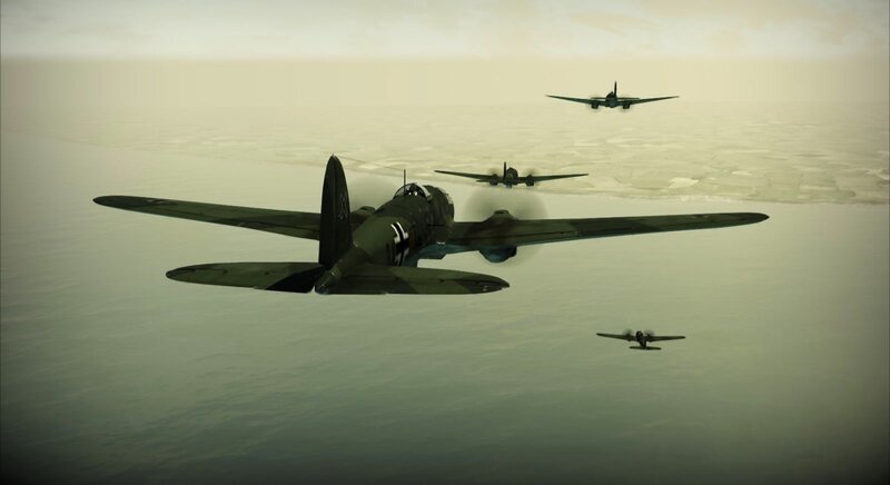 German Bombers in Formation — Green