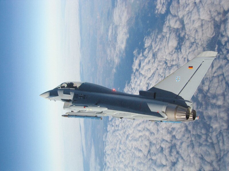 German Eurofighter Jet — Blue, Dramatic