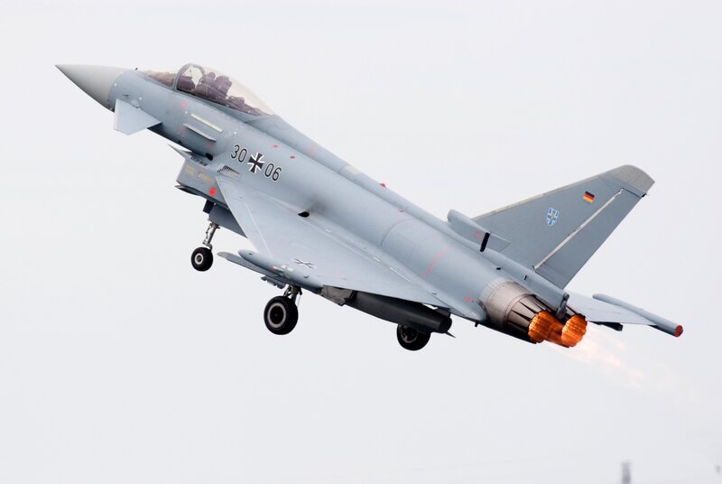 German Eurofighter jet in flight