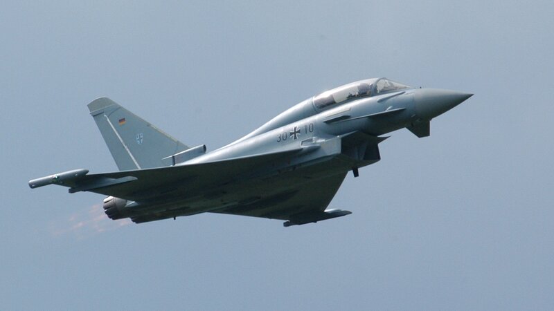 German Eurofighter jet in flight