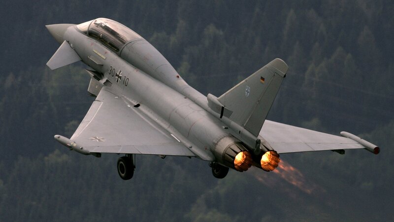 German Eurofighter jet in flight