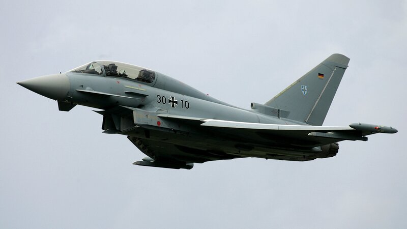 German Eurofighter jet in flight