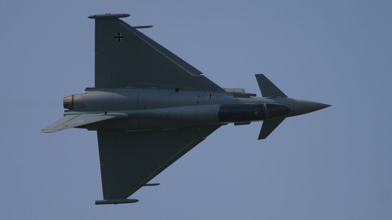 German Eurofighter jet in flight