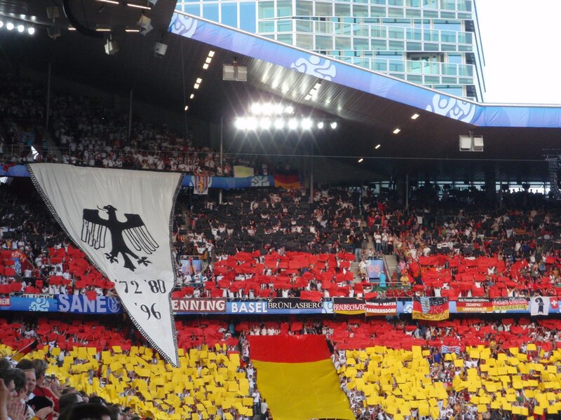 German fans at a stadium