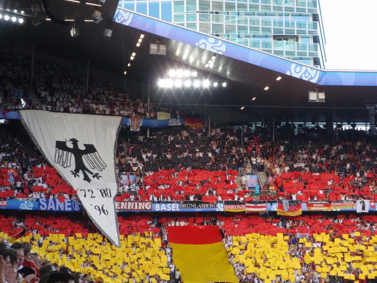German fans at a stadium