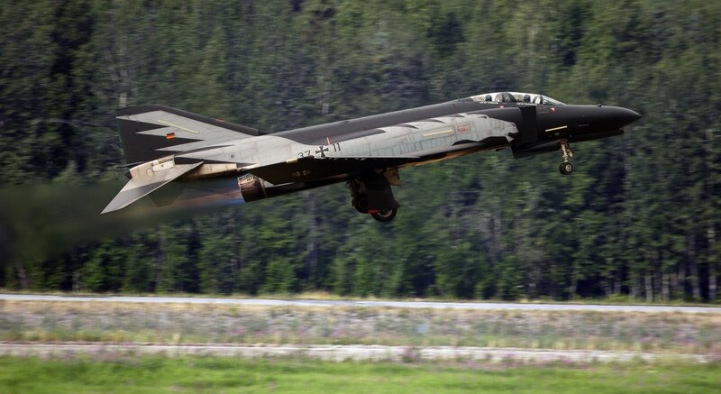 German fighter jet taking off