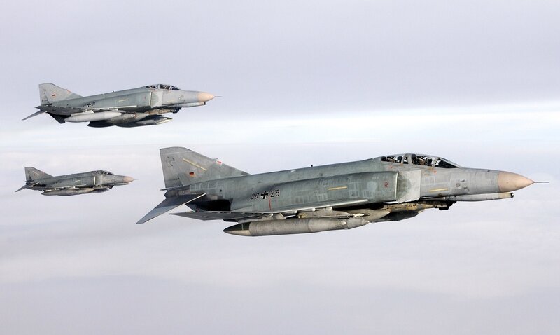 German fighter jets in formation