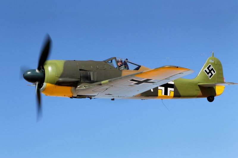 German Fighter Plane — Blue, Clear, Afternoon, Photograph, Pilot