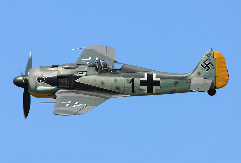 German Fighter Plane — Blue, Clear, Afternoon