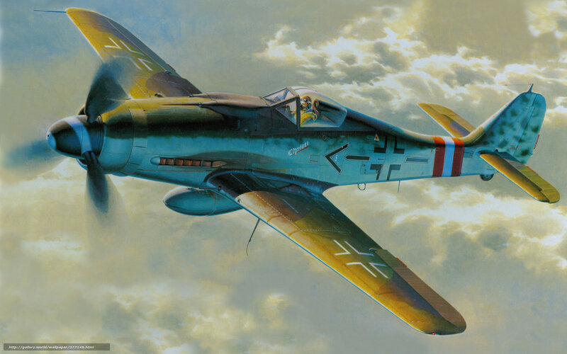 German Fighter Plane — Blue, Dramatic, Afternoon, Illustration, Propeller