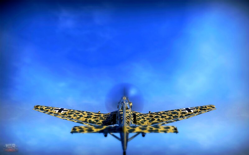 German Fighter Plane — Blue, Dramatic, Digital Art